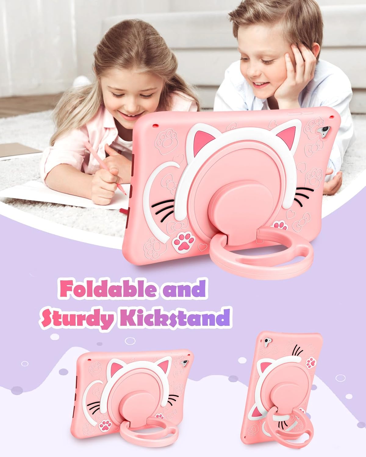 Cat Or Astronaut Shockproof Kids Case For Ipad 5/6 - 9.7 Cat Or Astronaut Shockproof Kids Case For Ipad 5/6 - 9.7